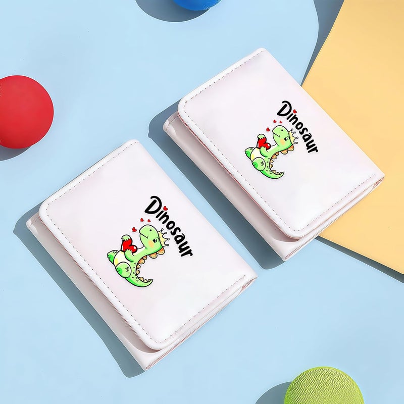 BJDAMAI Dinosaur Wallet For Teens Kids Girls Age 6,7,8,9,10,11,12, Small Slim Thin Mini Compact Women Wallet, Animal Lovers Gifts Stuff, Cash Card Coin Pocket Window For Female! - Image 5